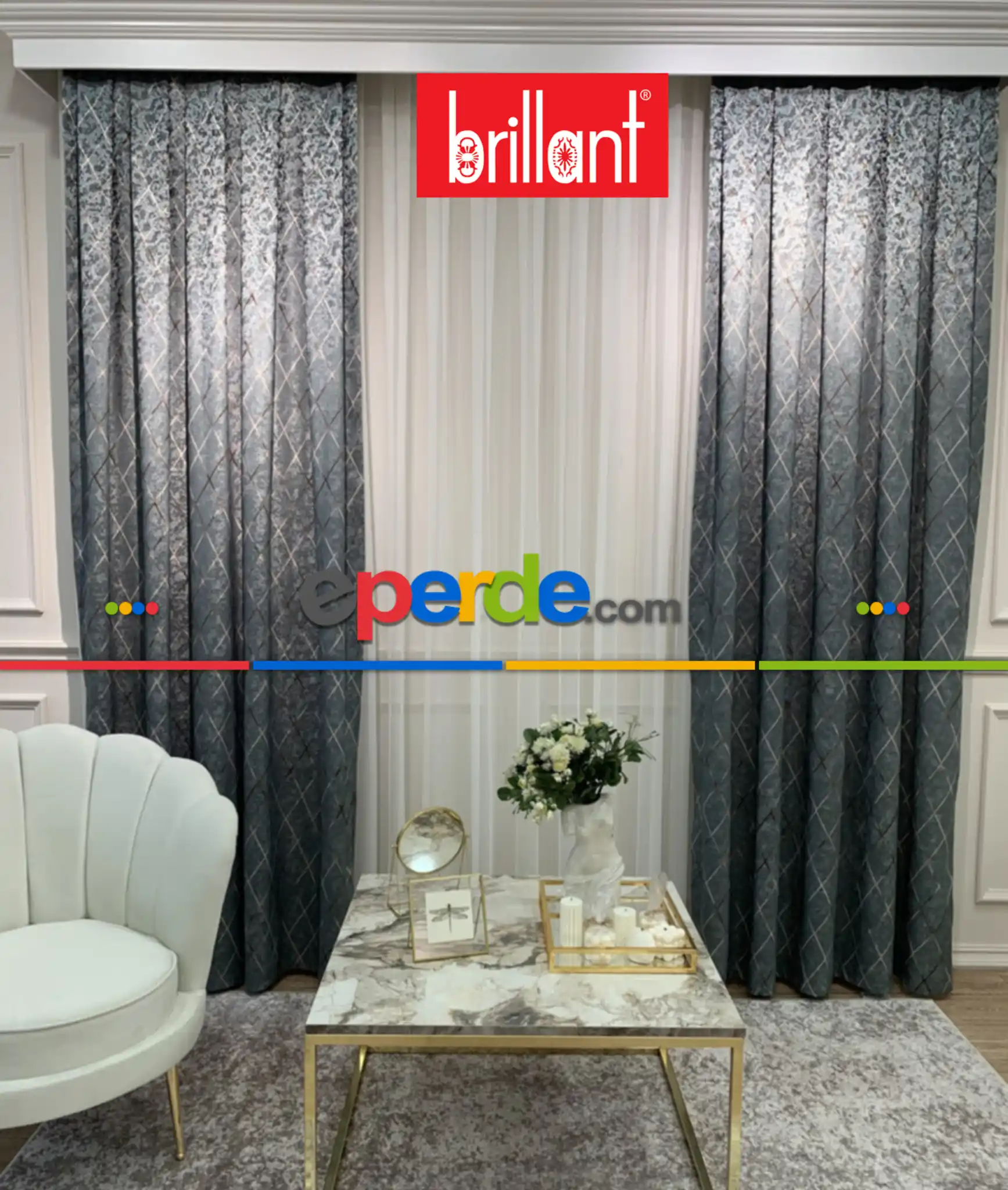 Brillant Fon Perde Livalorent Yeni Model Renk Tasarım Kanat Perde Yan Perde