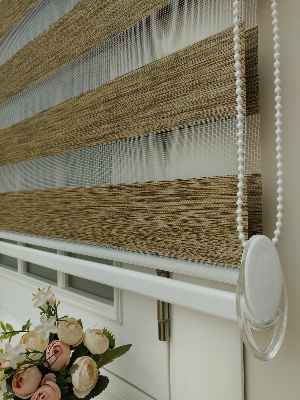 Mutfak Zebra Perde Düz Seri- Kahve Venge