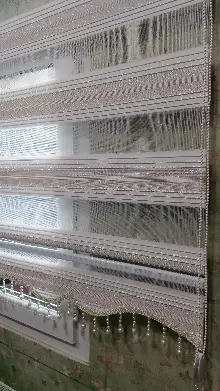 Mutfak - Elit Simli Pileli Pudra Pembe Zebra Perde 43-4