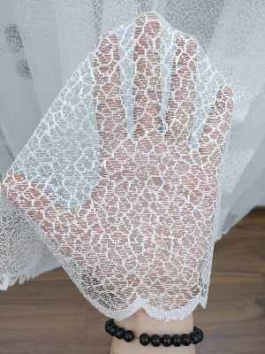 Örme Desenli Tül Perde 100% Orjinal Ürün- Ekru