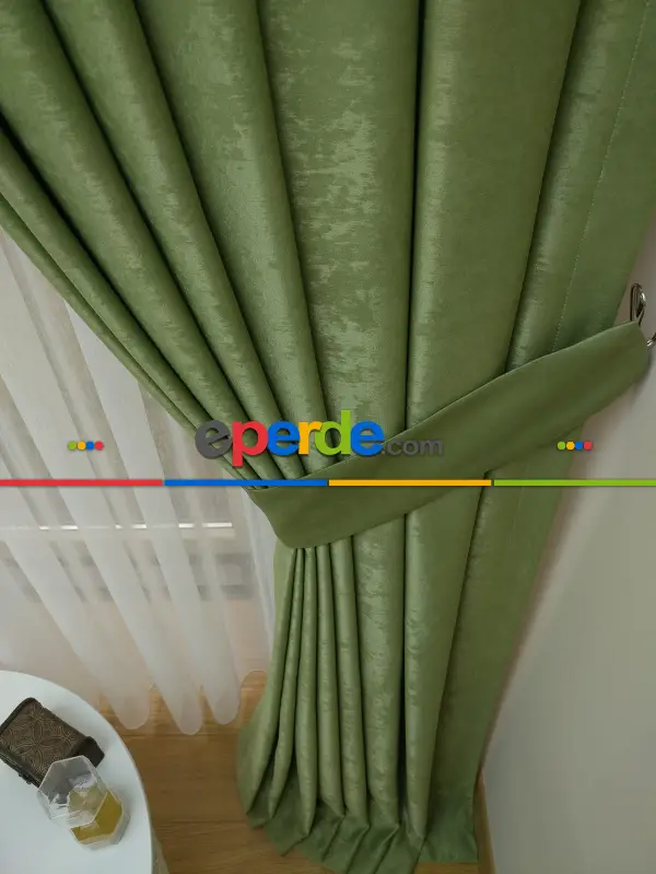 Soft Yeşil Fon Perde (180)- Açık Yeşil