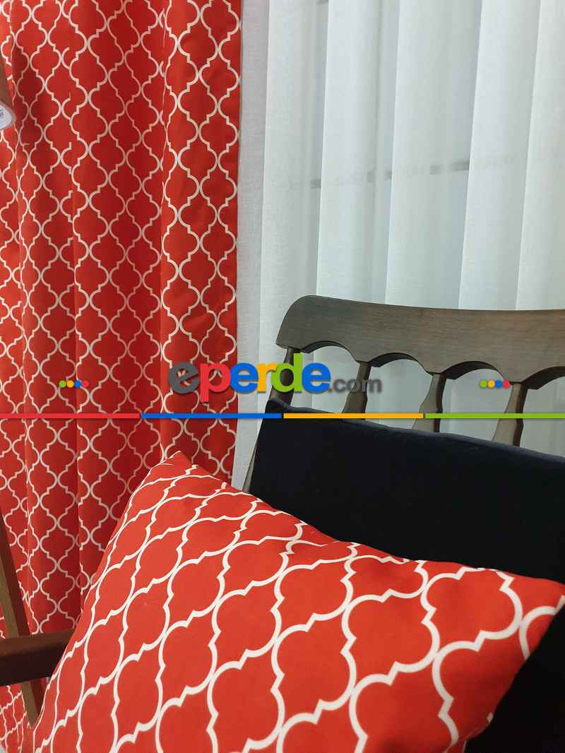 Ottoman Desenli Fon Perde Evm1930 Kumaşı Kalındır Duck Bezi Değildir