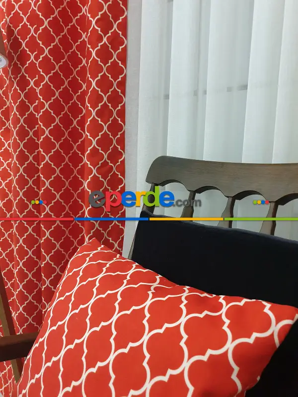 Ottoman Desenli Fon Perde Evm1930 Kumaşı Kalındır Duck Bezi Değildir