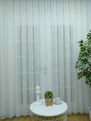 Mutfak Perdesi Düz Pileli - Beyaz