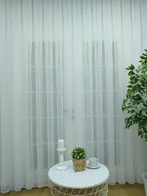 Mutfak Perdesi Düz Pileli - Beyaz