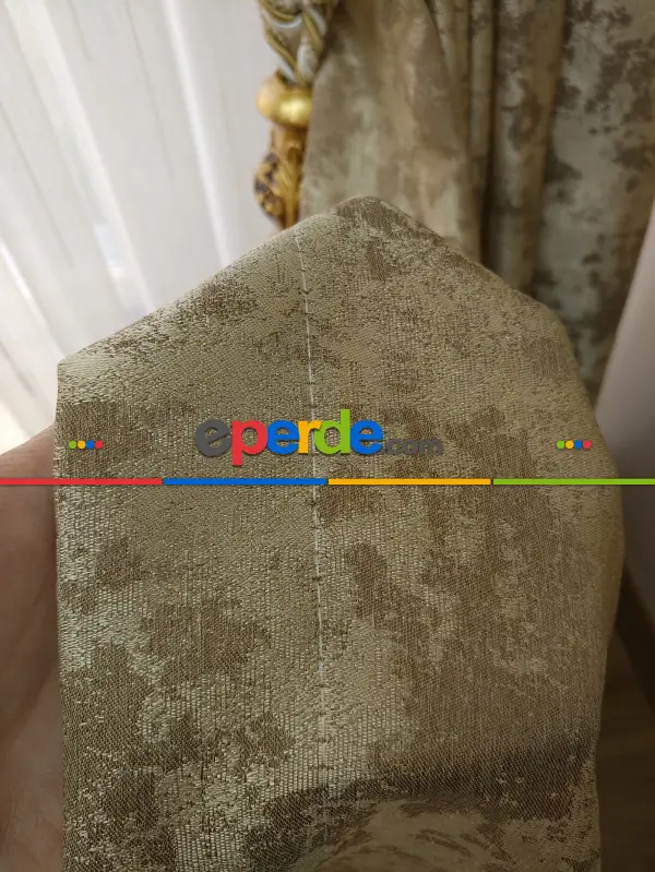 Sütlü Kahve Renk Jakar Dokuma Fon Perde- Sütlü Kahve