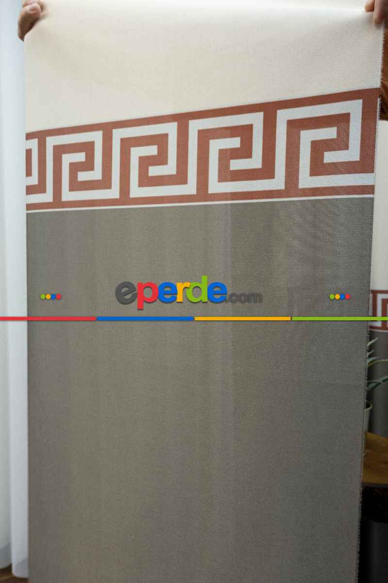 Lens Akıllı Dikey Tül Perde Versace-44- Çok Renkli 2