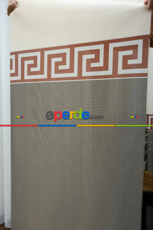 Lens Akıllı Dikey Tül Perde Versace-44- Çok Renkli 2