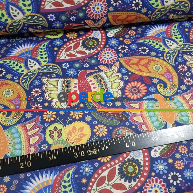 Etnik Desenli Fon Perde K707 Kumaşı Kalındır Duck Bezi Değildir-  Çok Renkli 3