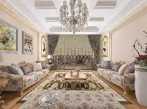 Drape Dar Bant Kadife Bantlı Yarım Şelale İp Perde Bej Altın- Beyaz-Altın Simli