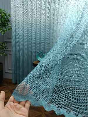 Degrade Geçişli File Tül 1.kalite Son Trend !!!- Ekru-Petrol Mavisi