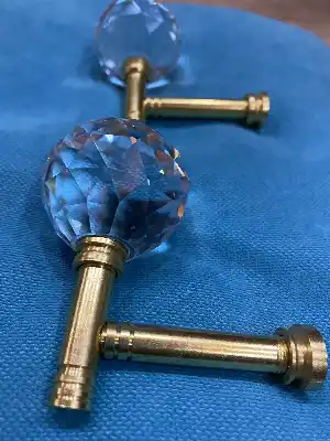 Gold Kristal Taşlı Camlı Parlak Pipo Renso Fon Perde Bağlama Aparatı 2 Adet