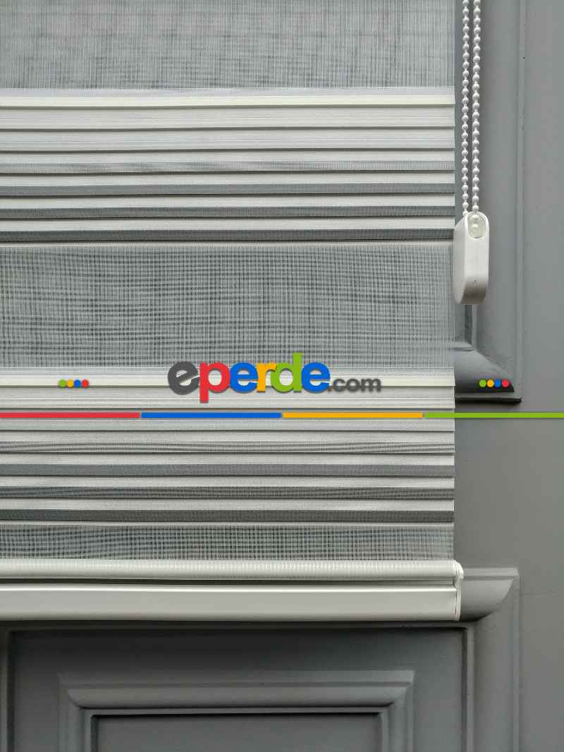 2025 Sezonu - Degrade Renk Geçişli Geniş Pileli (pilise) Zebra Perde- Gri