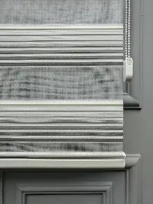 2025 Sezonu - Degrade Renk Geçişli Geniş Pileli (pilise) Zebra Perde- Gri