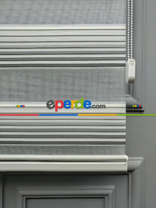 2025 Sezonu - Degrade Renk Geçişli Geniş Pileli (pilise) Zebra Perde- Gri