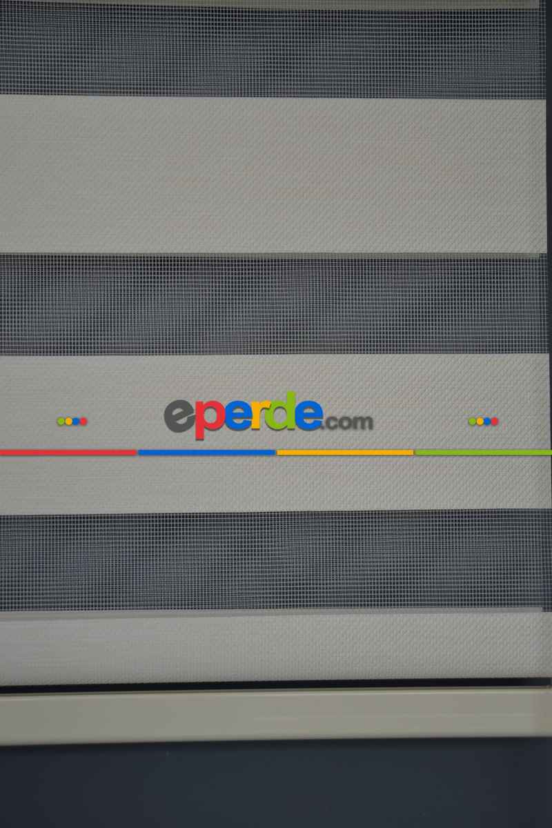 Halim Perdesan Bz-251 Beyaz Renk Etekli Veya Eteksiz Zebra Stor Perde