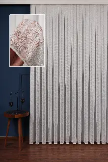 Ekru Düz Tül Perde Ütü Istemez