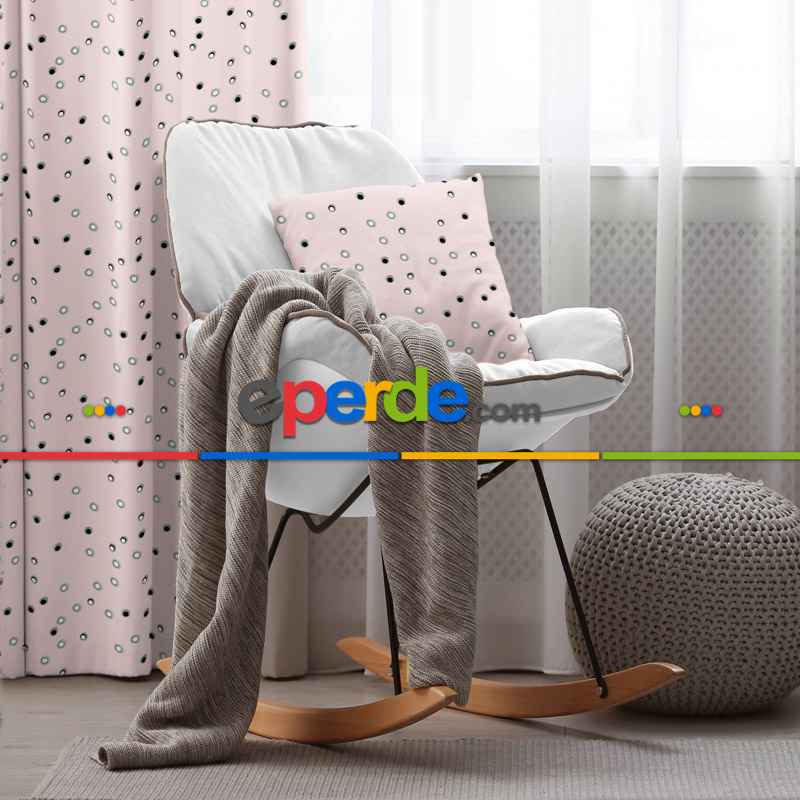 Benek Desenli Fon Perde Evim2066-4 Kumaşı Kalındır Duck Bezi Değildir