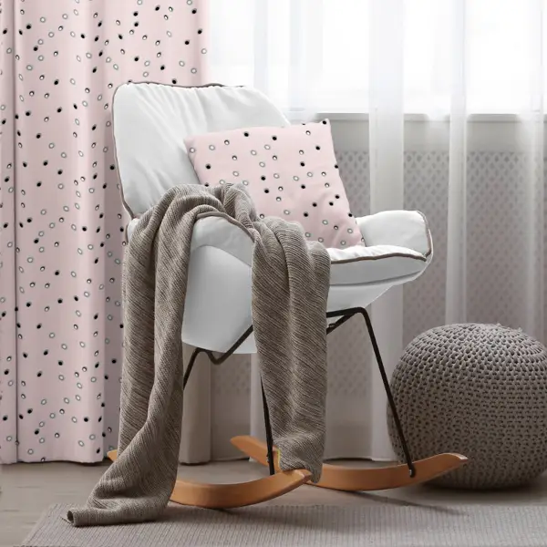 Çocuk Odası - Benek Desenli Fon Perde Evim2066-4 Kumaşı Kalındır Duck Bezi Değildir