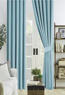 Yatak Odası - Turkuaz Renk Karartma Blackout Güneşlik Fon Kalın Perde