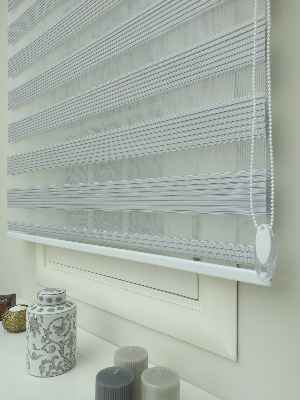 Gri Mutfak Perdesi Mekanizmalı Zebra Perde Plise- Gri Koyu