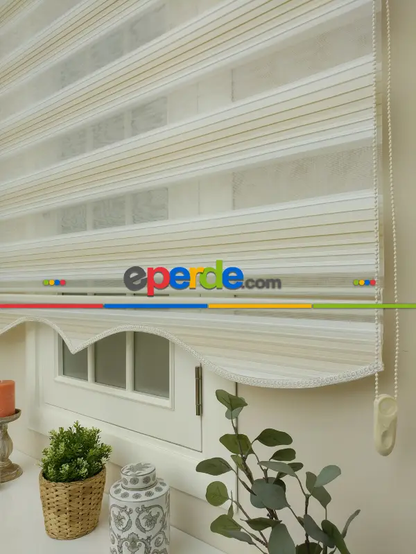 Salon Zebra Perde - Zebra Perde - Degrade Pileli Zebra ( Renk Geçişli Pileli )- Kum Beji