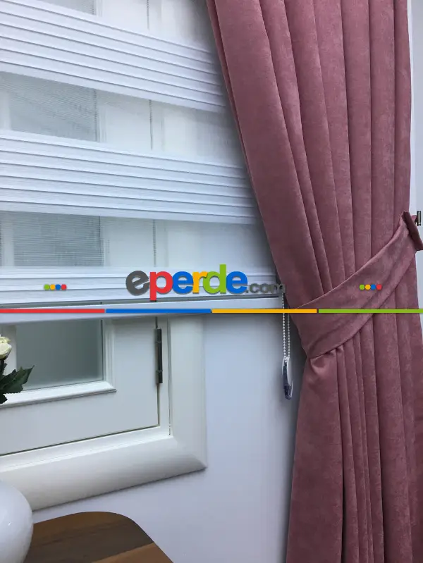 Pembe Düz Fon Perde (280 Eninde)- Pembe