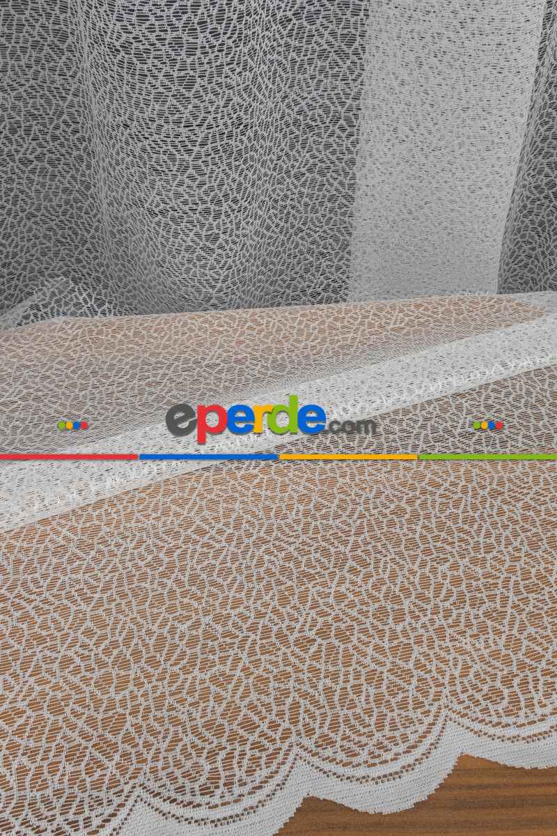 Mutfak Tül Perde - Spor Desenli Fransız Danteli Örme Tül Perde