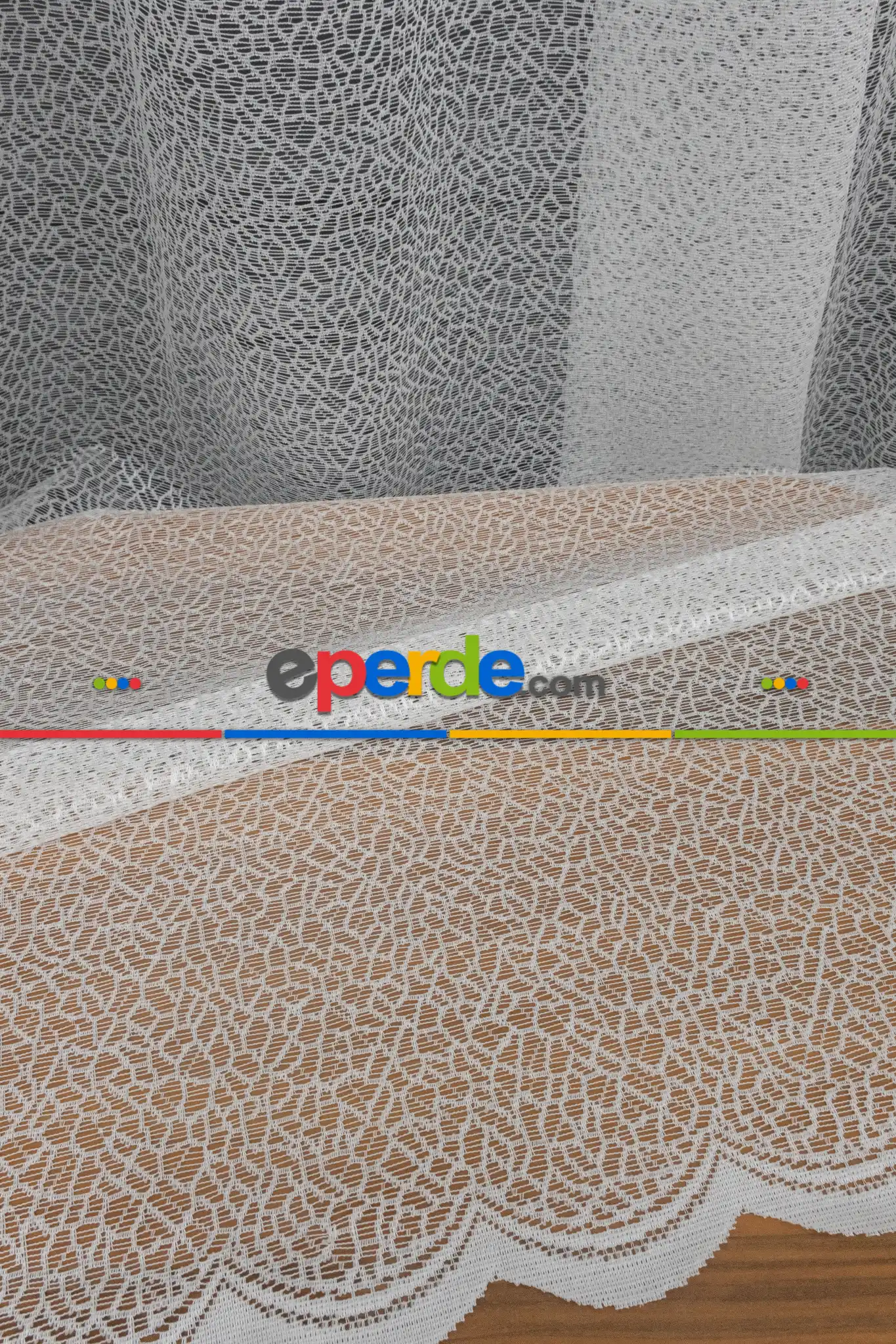 Salon Tül Perde - Spor Desenli Fransız Danteli Örme Tül Perde