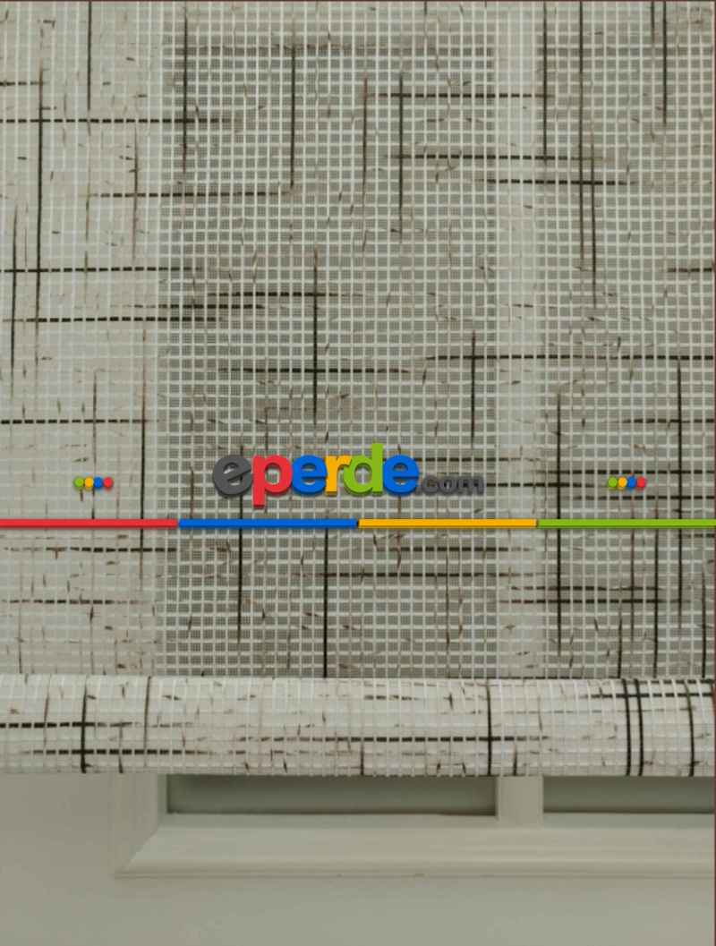 İthal Keten Kahverengi Renk Geçişli - Çiftli Sistem Tül Stor Perde - 1. Kalite