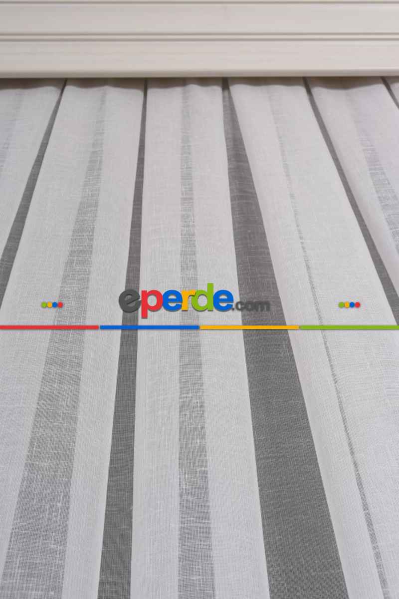 Salon Tül Modelleri - Keten Etek Dokuma Ekru Tül Perde