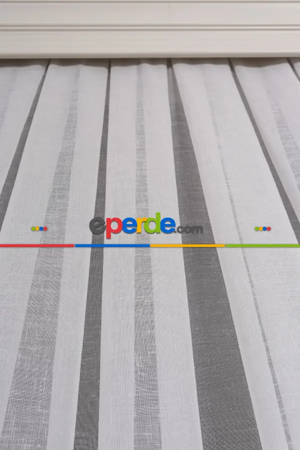 Salon Tül Modelleri - Keten Etek Dokuma Ekru Tül Perde