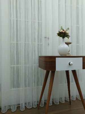 Perdeks Home Tül Perde 02 Lux Series- Ekru - Kurşunlu Tül