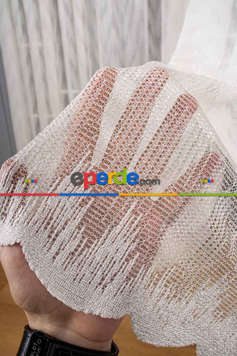 Salon Tül Modelleri - Vıolin Desenli Örme Tül Perde