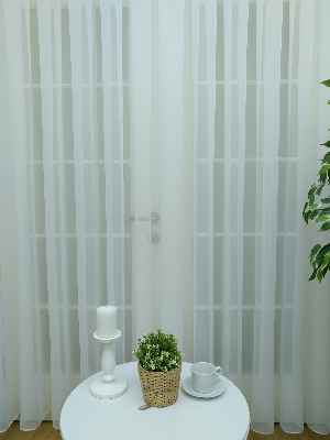 Mutfak Perdesi Düz Pileli - Beyaz