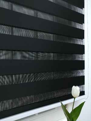 Zebra Perde - Düz Zebra Perde- Siyah