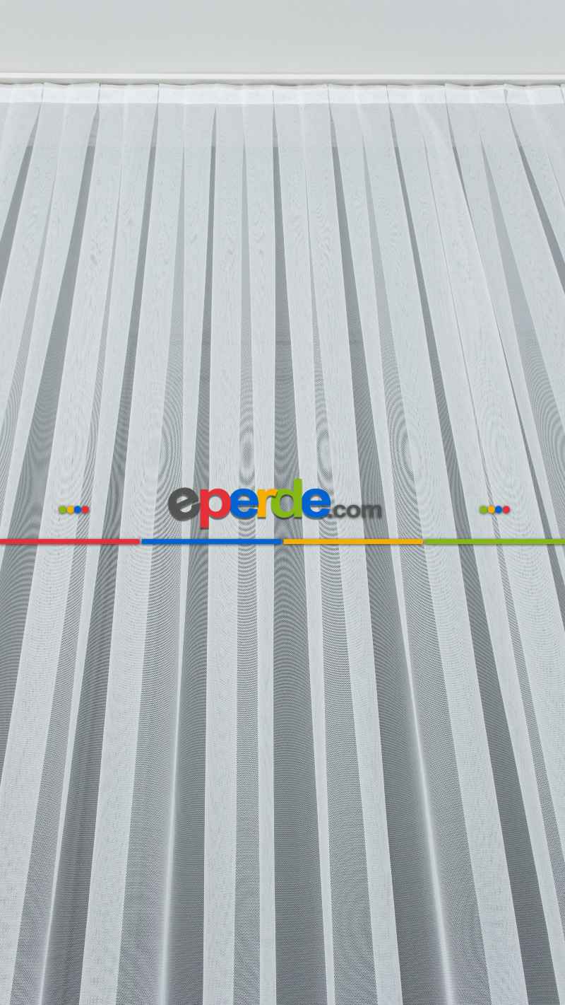 Çocuk Odası - Grek Tül Düz Zemin Dökümlü Ekru Tül- Ekru