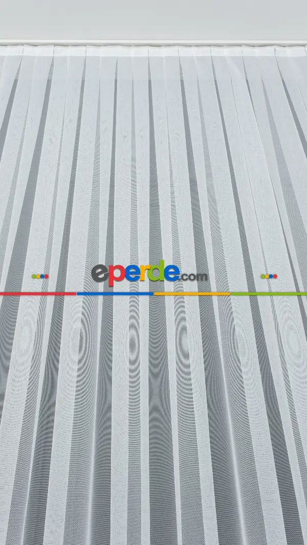 Çocuk Odası - Grek Tül Düz Zemin Dökümlü Ekru Tül- Ekru