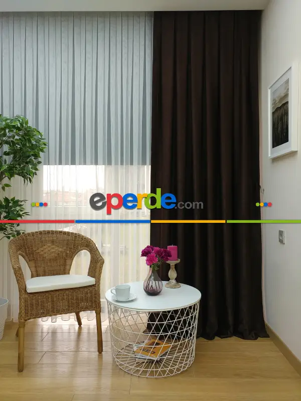 Soft Koyu Kahve Fon Perde (180)- Kahve Koyu