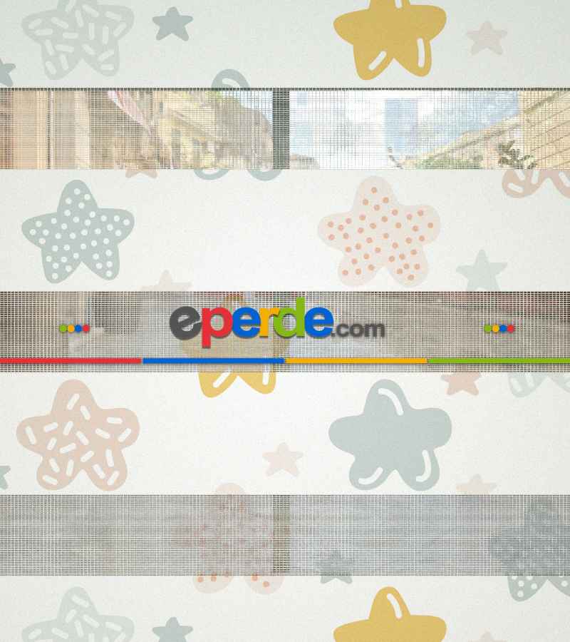 Yıldız Desenli Baskılı Zebra Perde- Çok Renkli