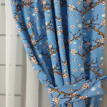 Mutfak Perdesi Kanat Fon Perde Desenli- Turkuaz