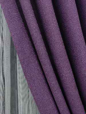 Keten Mor Renk Düz Fon Perde- Lila Koyu Lila