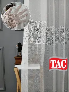 Taç Yakamoz Örme Ütü İstemez Kırışmaz Tül Perde