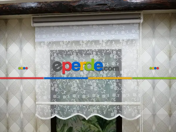 Çifli Sistem Tül Ve Stor Perde Bdz ( 824 )- Beyaz