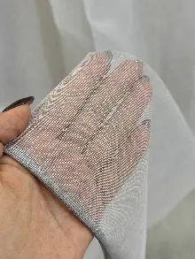 Oturma Odası - Gri Keten Noktalı Tül Perde, Premium Seri, Kurşunlu Tül