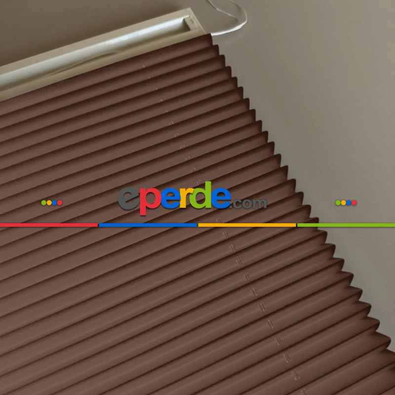 Brillannt Plise Perde - Cam Balkon Perdesi - Pimapen Perdesi - Kahverengi (20 Renk) Kolay Montaj Yaylı Sistem, Vidalı Sistem Veya Yapıştırma