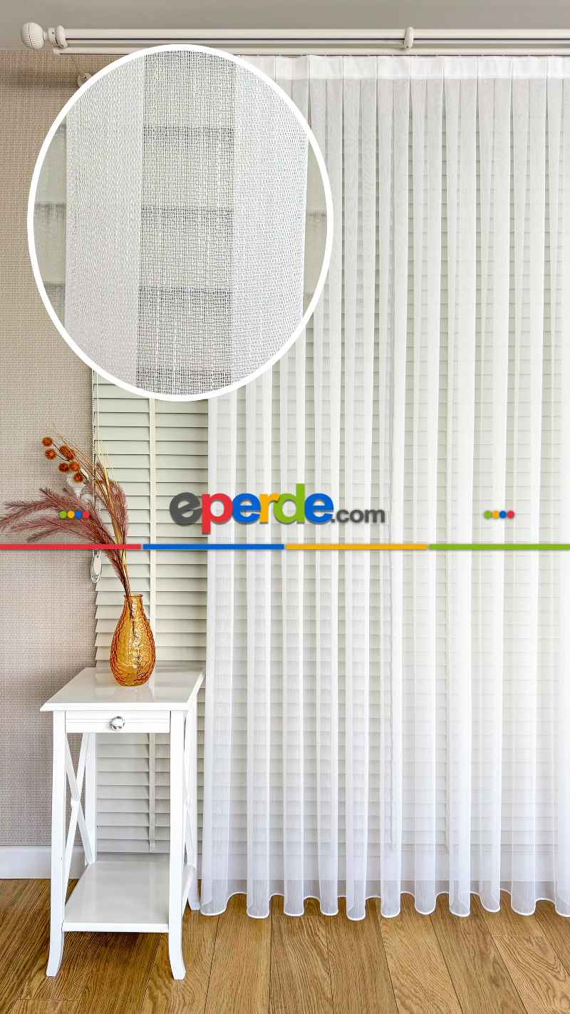 Genç Odası Bambu Tül İpek Yumuşaklığında Kırık Beyaz Armür Dokuma - Ütü İstemez