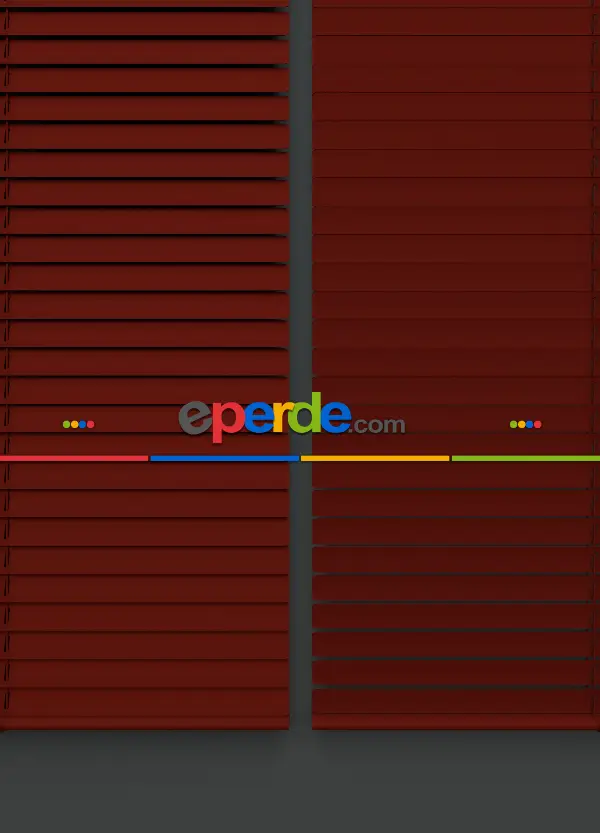 Mutfak - 1. Kalite Kırmızı - Alüminyum Jaluzi Perde - 25mm Kalınlığında