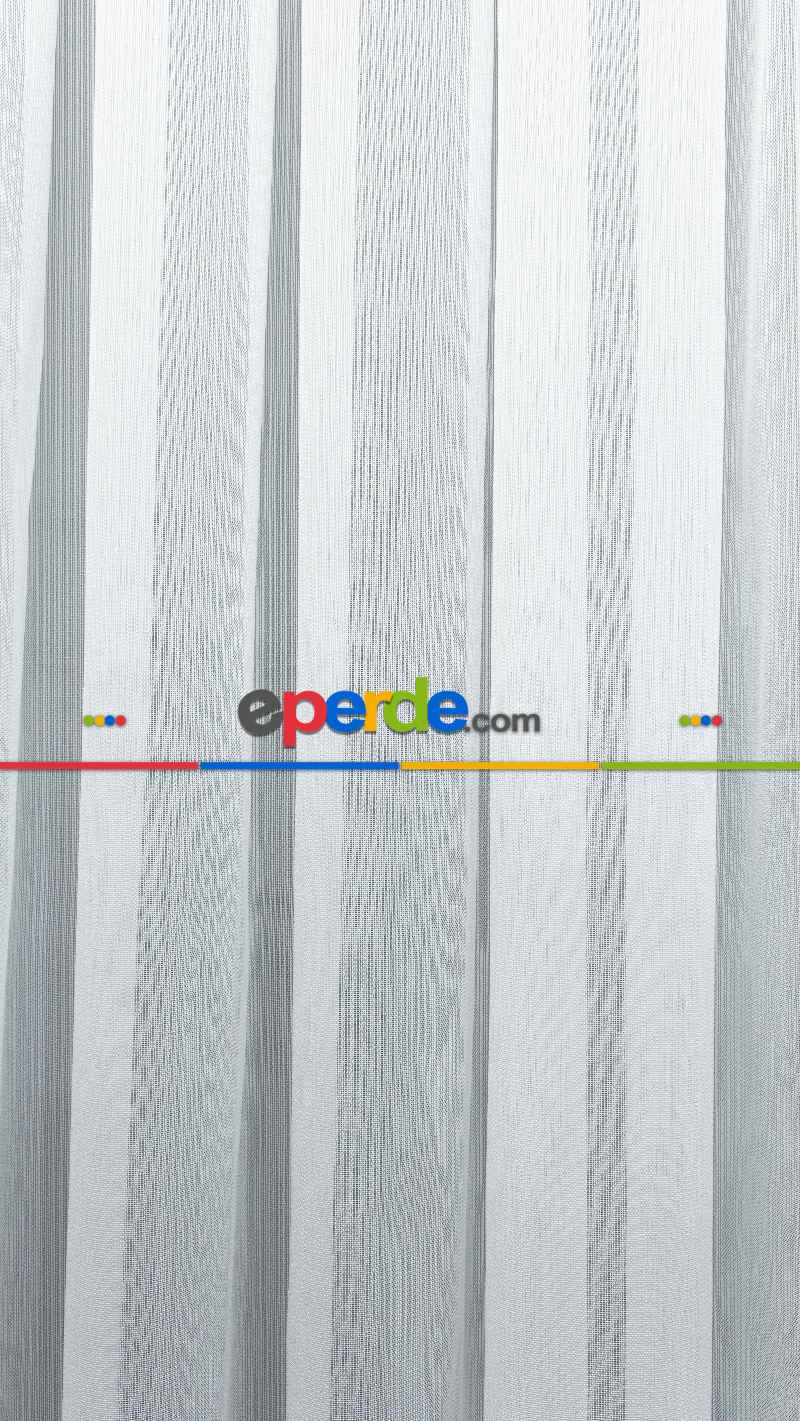 Çizgili Düz Tül Perde Ütü İstemez- Ekru - Kurşunlu Tül