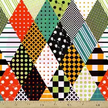 Mutfak Perdesi Kanat Fon Perde Patcwork Desenli- Siyah